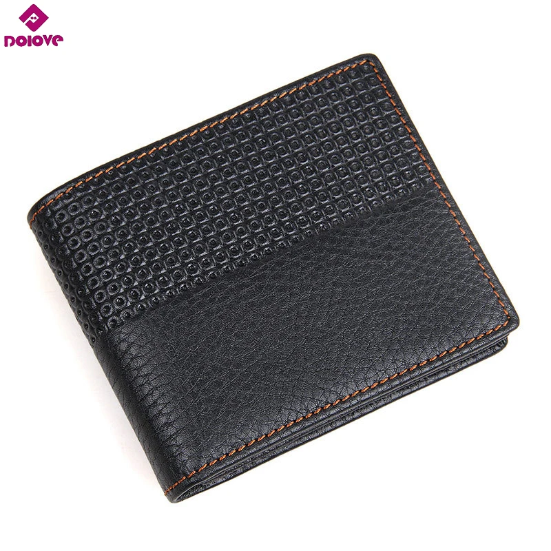 Мужской клатч двойного сложения из натуральной кожи кошелек с отделением для