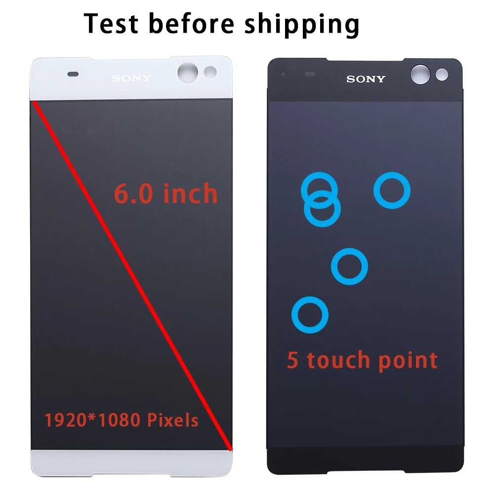 ЖК экран 6 дюймов для SONY Xperia C5 Ultra Dual E5506 E5533 E5563 E5553 дисплей с дигитайзером