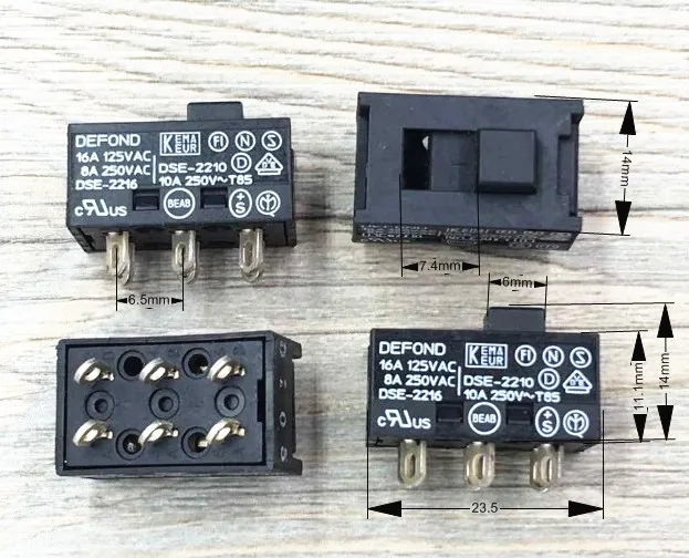 Оригинальный новый 100% импортный переключатель с 2 шестернями 6pin 16A 125 В 10 А 250