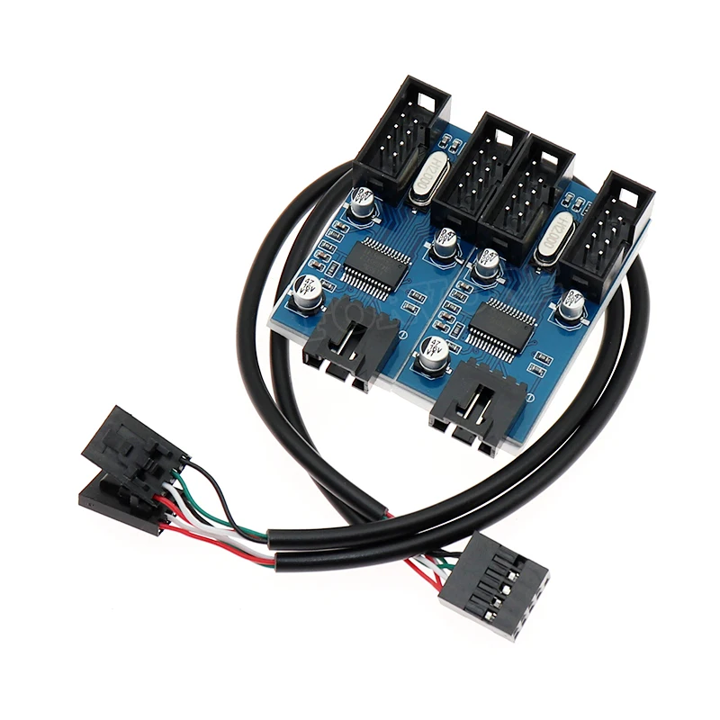 Корпус для ПК Внутренний 9Pin USB 2 0 от 1 до 4 сплиттер PCB чипсет расширитель usb