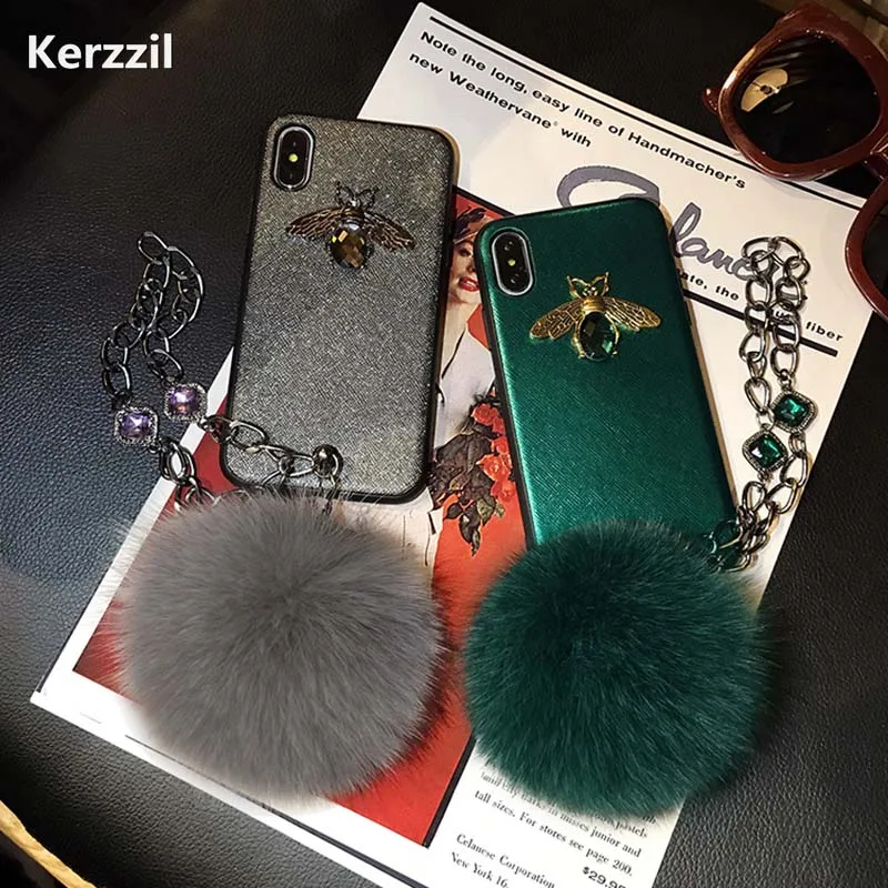 Роскошный металлический чехол для телефона с алмазной Пчелой iphone X XS MAX XR 6 S 8 7 plus