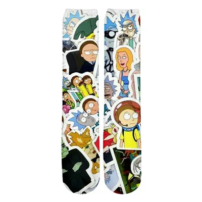 color as picture PLstar Cosmos, новинка, Осень-зима, женские, мужские, с 3d рисунком, носки с принтом Рика и Морти, носки с принтом для женщин и мужчин, Рик и Морти - Цвет: color as picture