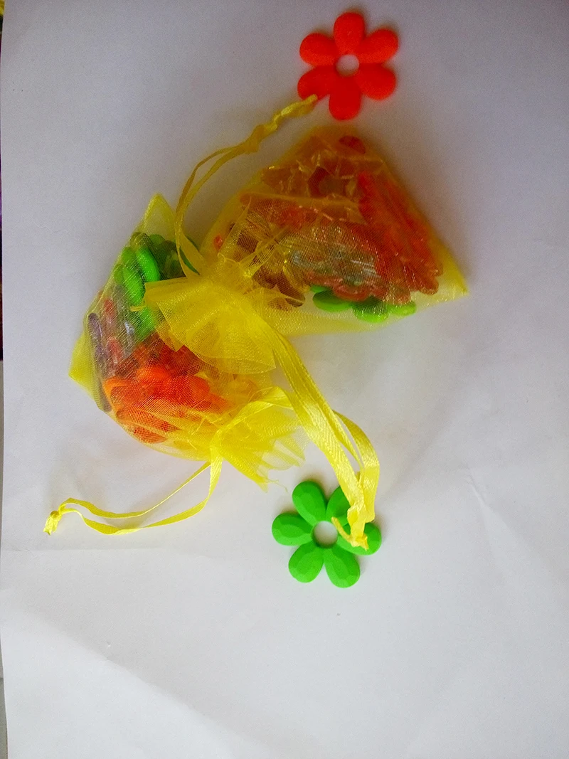 100 шт желтые подарочные сумки из органзы 7x9 вечерние для женщин мероприятий