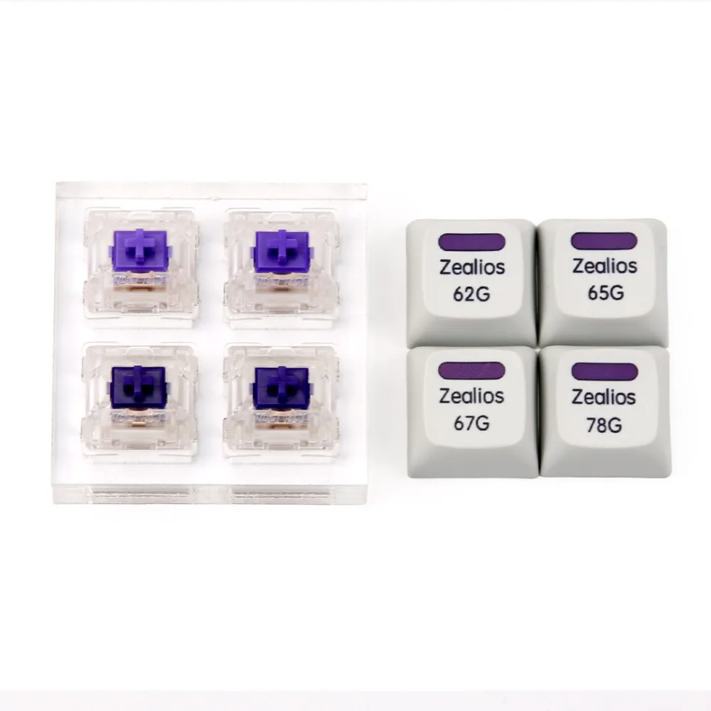 Zealios V2 переключатели тестер 62g/65g/67g/78g с XDA dye-sub keycaps