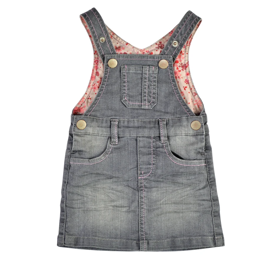 Джинсовое платье для маленьких девочек на бретелях мини-сарафан новорожденных