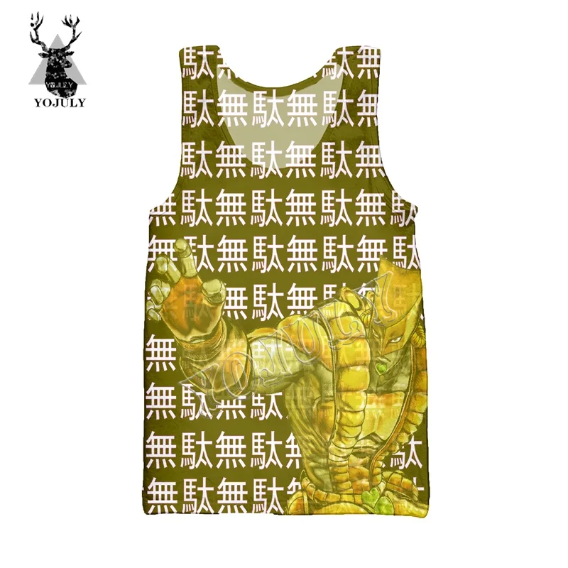 YOJULY Summer Unisex sleeveless shirts 3D Print Anime JoJo Bizarre Adventure Men Vest Women Casual Funny Tops Clothing Ve23