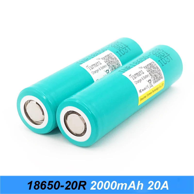 Батарея 18650 Горячая продажа 20R 3 7 V 2000 mAh 20amp Высокая скорость разрядки INR18650 для