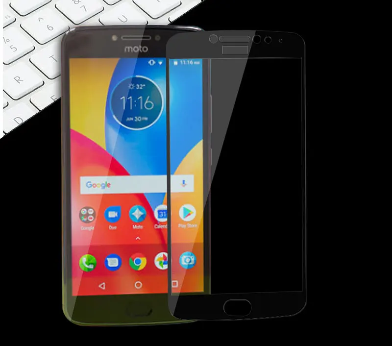 Полноэкранное защитное закаленное стекло для Moto E4 Plus, Защитная пленка для Moto E4 Plus 5,5 '', Защитное стекло для экрана, переднее стекло