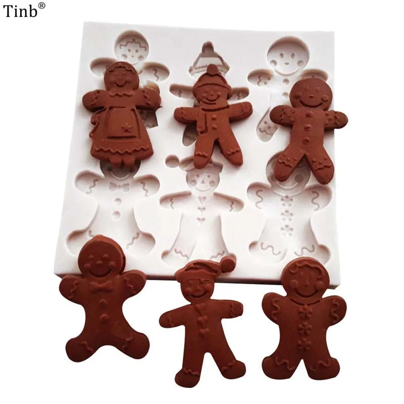 Милый имбирный человечек силиконовая форма для торта помадка украшения