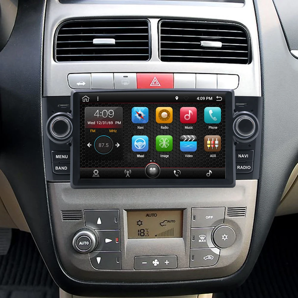 Eunavi автомобильный мультимедийный плеер gps Android 9 0 Радио 1 Din DVD для Fiat/Grande/Punto/Linea 2007