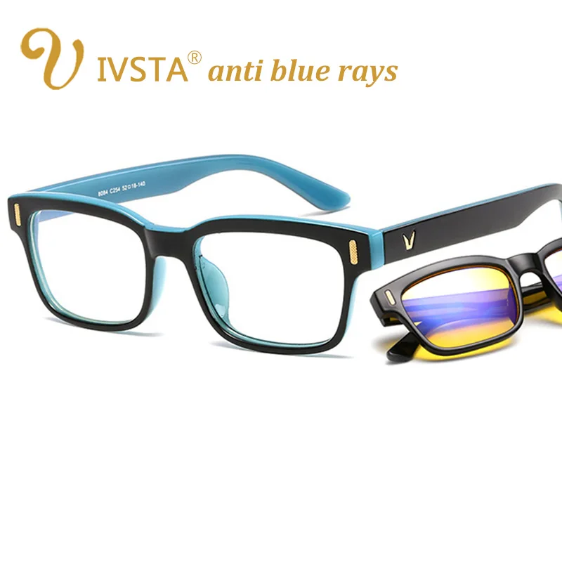 

IVSTA Computer Gaming Glasses Eyeglasses Women Anti Glare Anti Blue Ray radiation UV400 yellow lenses frame anti fatigue 8084