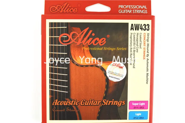 

Alice AW433P Acoustic Guitar Strings Plated Steel&Coated 85/15 Bronze Wound&Colourful Ball-End Strings Light /Super Light
