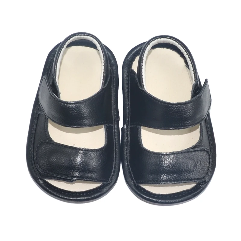 

SandQ baby shoes boys sandals genuine leather newborn black infant shoes prewalkers beach shoes nonslip boutique 2019 0-24M