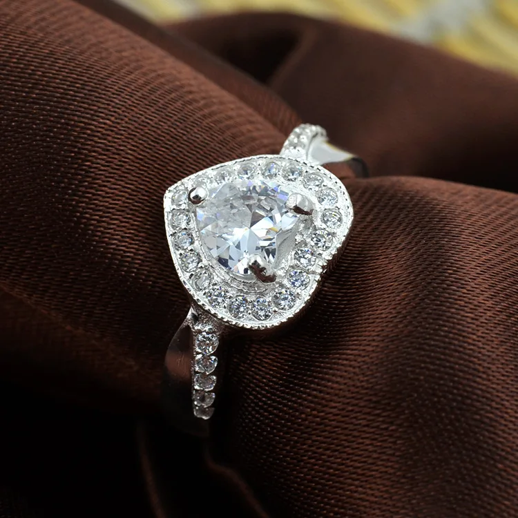 High quality Authentic 100% 990 Sterling Silver Rings With Crystal Fashion S990 Ring Jewelry For women&ampmen with certificate | Украшения