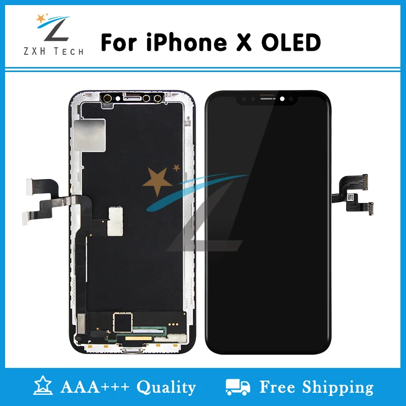 5 шт. Amoled для iPhone X Полный ЖК дисплей в сборе с рамкой Замена 8 дюйма TFT/OLED дигитайзер