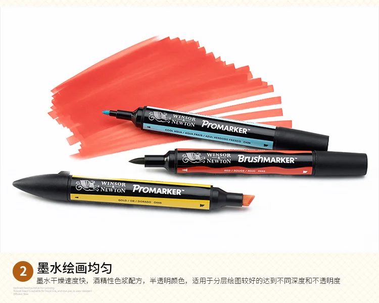 WINSOR&NEWTON Professional Marker Twins Tips Design Drawing Marker pen Free Select 6 colors Art Supplies