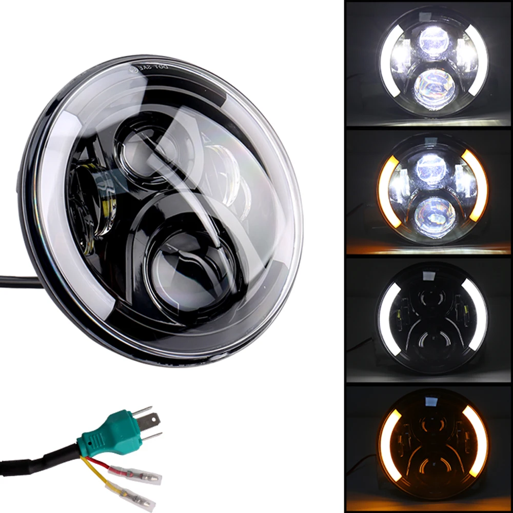 7 дюймовая светодиодная фара с DRL ближним и дальним светом H4 дюймов Faros для Land Rover