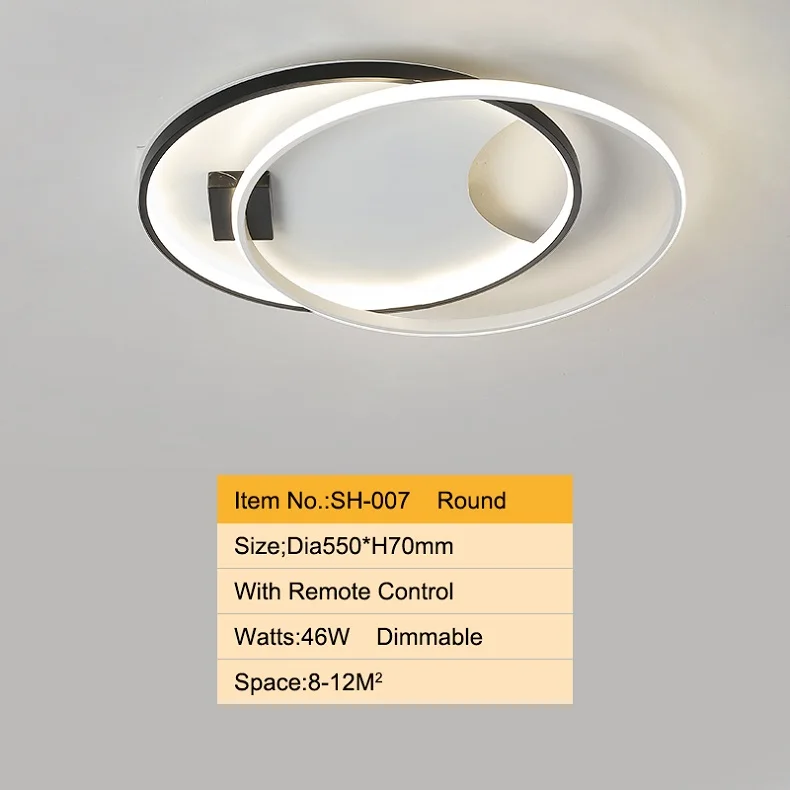 Round Dia550mm NEO Gleam пульт дистанционного управления, современная светодиодная Люстра для гостиной, спальни, кабинета, диммируемая Потолочная люстра 110 В 220 В - Цвет абажура: Round Dia550mm