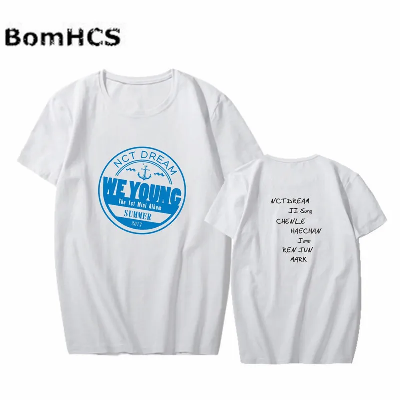 BomHCS Kpop NCT DREAM Album We Young хлопковая футболка Летняя с короткими рукавами для фанатов