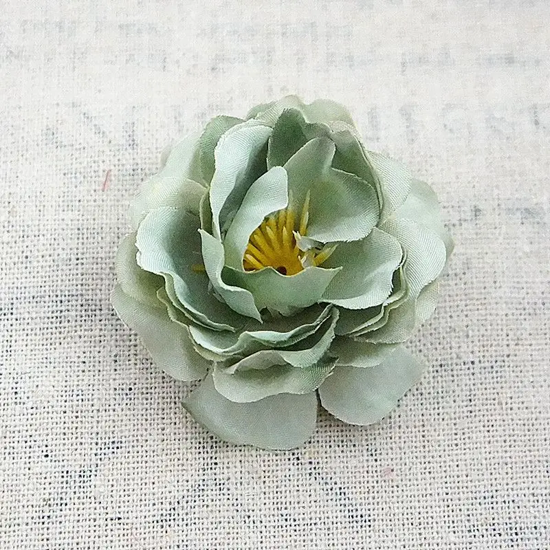 light green Искусственные цветы пиона ручной работы, 100 шт., искусственные цветы, рождественские украшения для дома, свадьбы, Подарочная коробка, шелковая маленькая чайная роза - Цвет: light green
