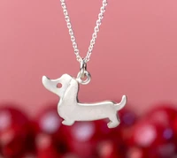 boho chic alloy dachshund necklace fashion cartoon sausage dog pendant 10pcslot