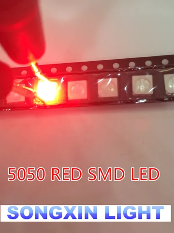 Новинка 100 шт./лот поверхностное крепление, реальные неудобные светильники XIASONGXIN LIGHT 5050 Red Smd Plcc-6 3-chips, ультраяркие светоизлучающие светодиодные диоды
