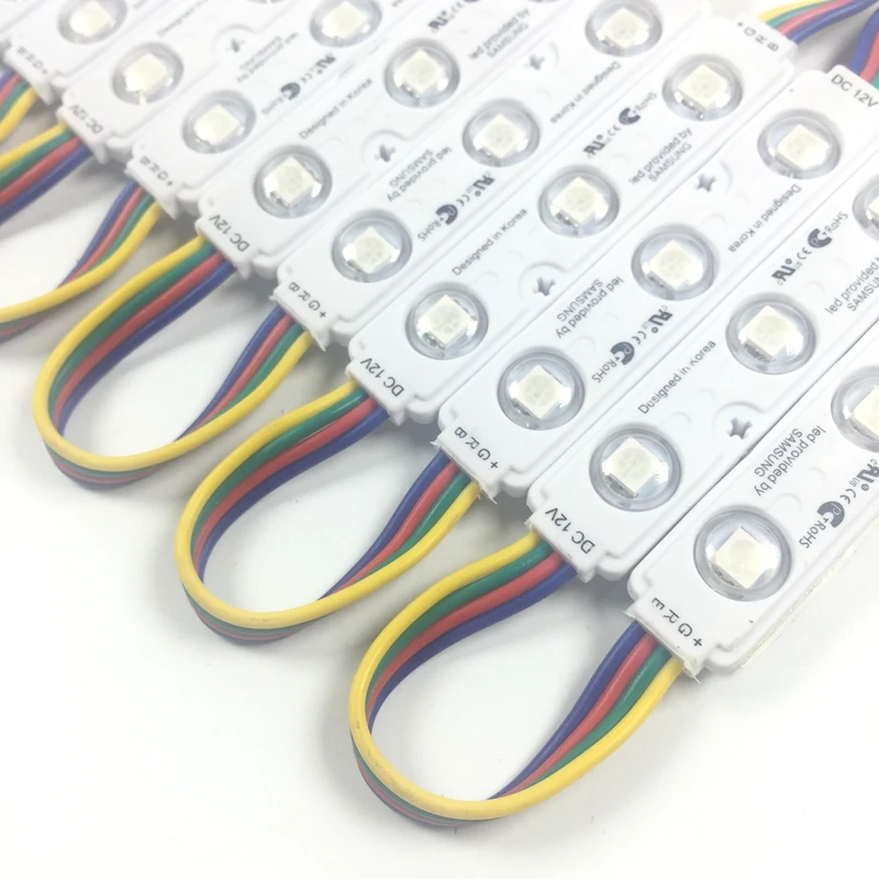 500 шт. 5050 SMD RGB 3 впрыскивасветодиодный светодиодный модуль с объективом 12 В
