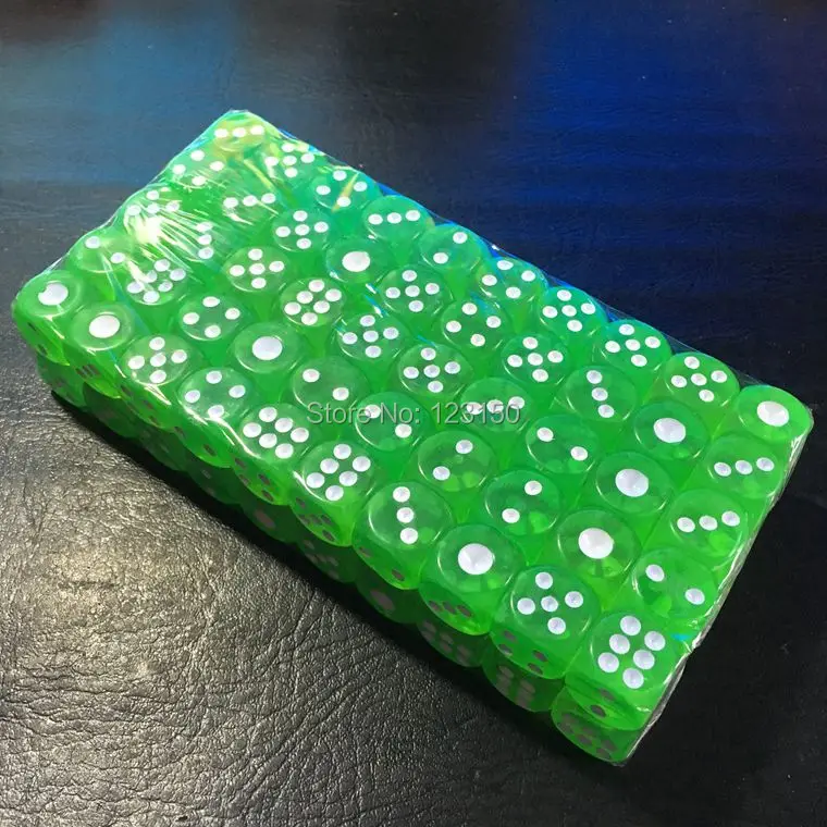 

100 шт. 16 мм акриловые игральные кости, много цветов на выбор, зеленый, желтый, прозрачный и синего цвета для выбора
