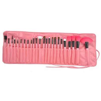 24Pcs Pink 24 шт./компл. кисти для макияжа набор кистей для макияжа с деревянной основа, тени для глаз, подводка для губ косметические высокое качество высокого качества синтетические волосы Профессиональная щетка для волос - Handle Color: 24Pcs Pink