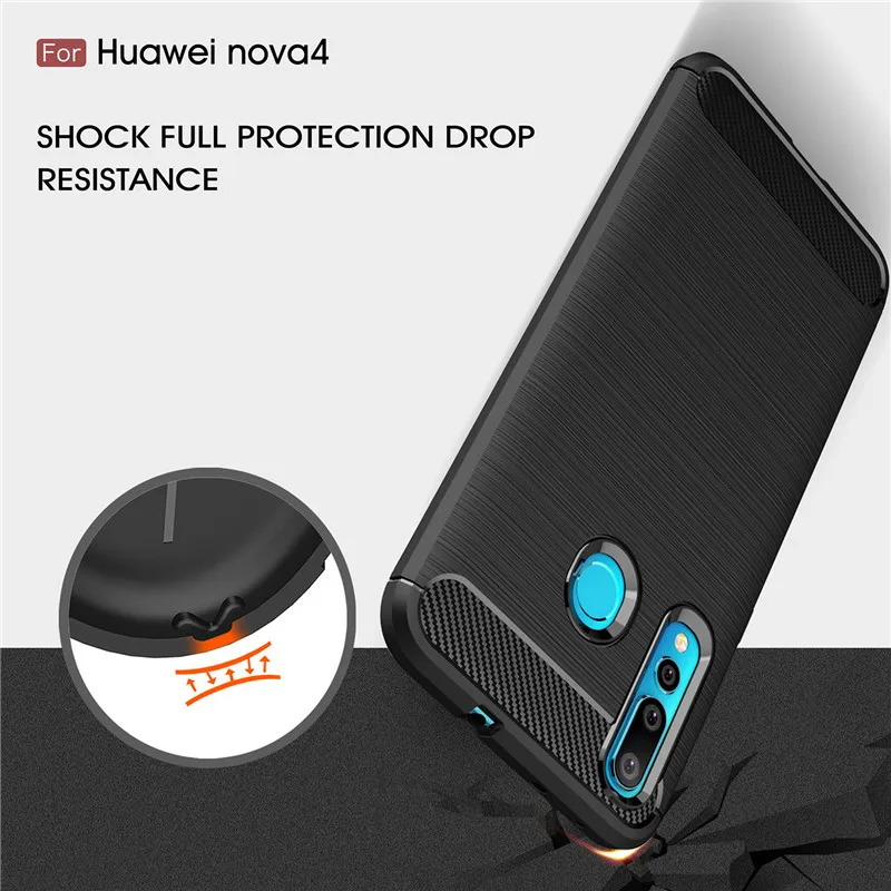 Чехол для Huawei Nova 4 противоударный силиконовый матовый Стильный чехол Nova4 чехлы