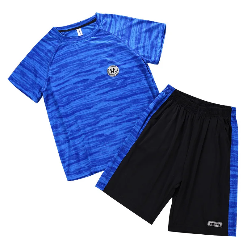Big Boys Summer Sets 8 10 12 14 years 30-70kg Students Sportwear Kids Tracksuit 2pcs Tees Shorts Plus Size Teenager Clothing |