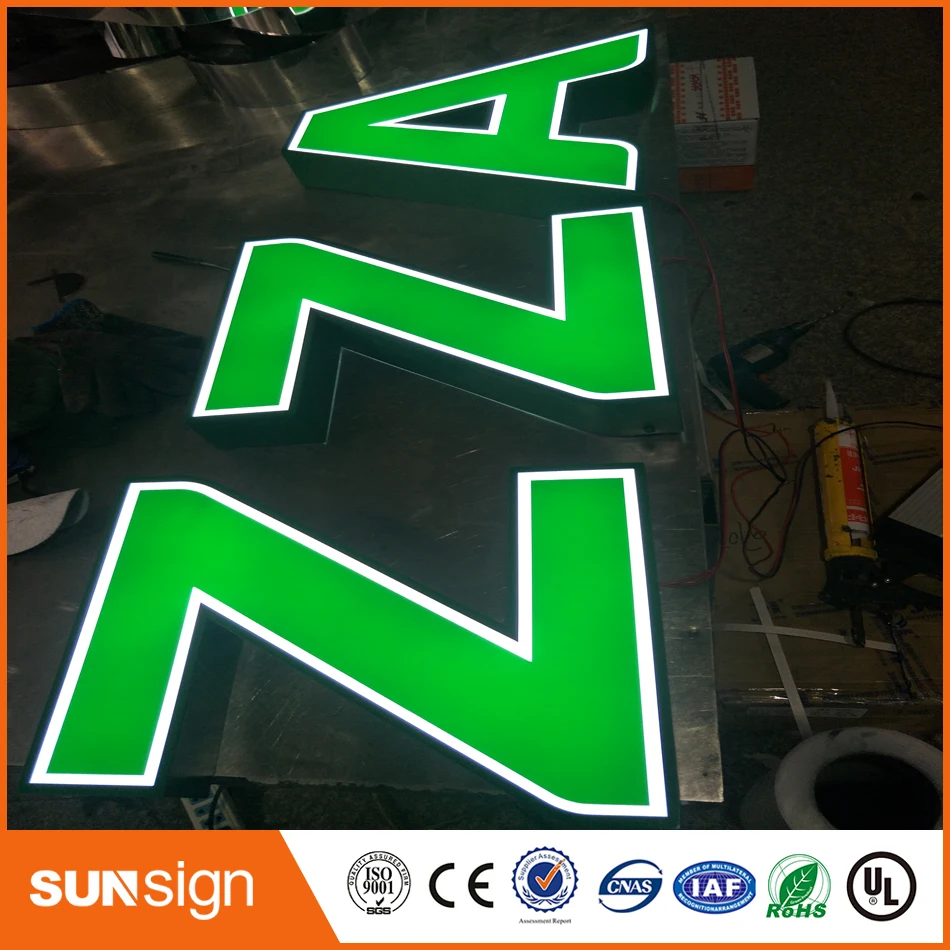 Custom outdoor frontlit led lighting 3d letter signage