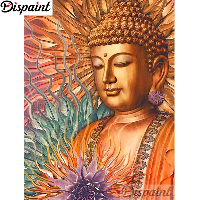 

Dispaint Full Square/Round Drill 5D DIY Diamond Painting "Religious Buddha" Embroidery Cross Stitch 3D Home Decor A10786
