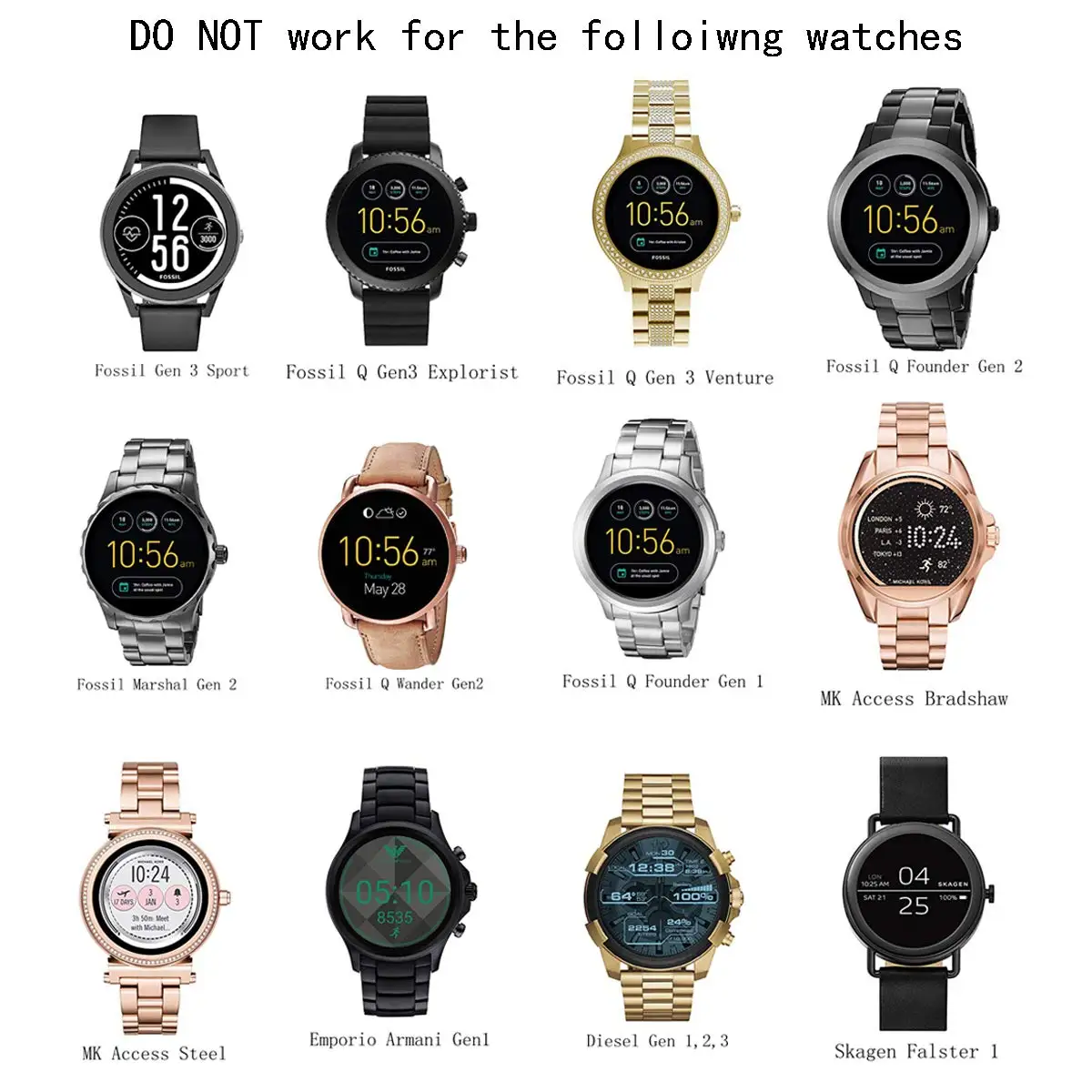 Зарядное устройство Fossil Gen 4 Gen 5, сменная Беспроводная зарядная док-станция для Fossil, Подставка для зарядки, с зарядным кабелем 100 см