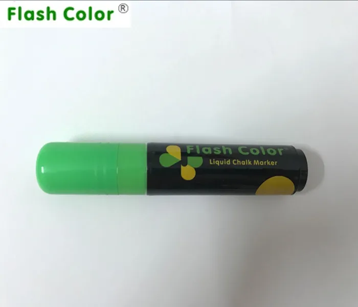 Flashcolor 1 шт. 10 мм жидкий маркер для мела, Светодиодный Маркер для письма, стеклянный маркер для окна, флуоресцентная ручка, школьная художественная живопись - Цвет: Зеленый
