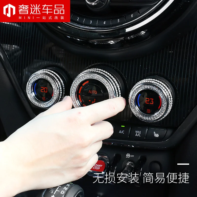 

3pcs alloy Car center console Multimedia diamond stickers car styling for BMW MINI cooper clubman coutryman F54 F55 F56 F60