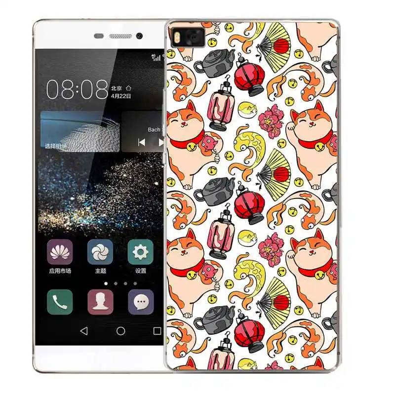 Qmswei ТПУ чехол для телефона huawei P10plus honor7 8 9 Y3 5A 5C 6A 6 S 3c P8 P9lite 4C красный денежный Кот