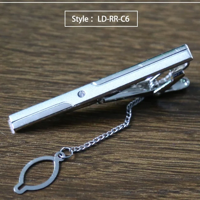 LD-RR-C6 Зажим для галстука, модный стильный галстук для мужчин, металлический серебристый простой зажим для галстука, Практичная застежка-бабочка, булавка для галстука для мужчин, подарок, аксессуары - Окраска металла: LD-RR-C6