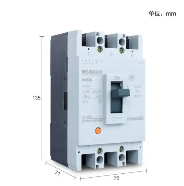 

1pcs Molded Case Circuit Breaker Air Switch Open NM1-63S/3300 40A Level 3p