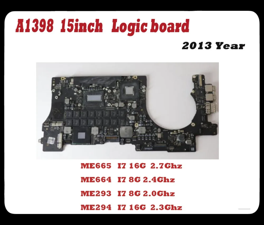 Оригинальный 100% рабочая материнская плата для ноутбука Macbook Pro retina 15 '&#x27A1398
