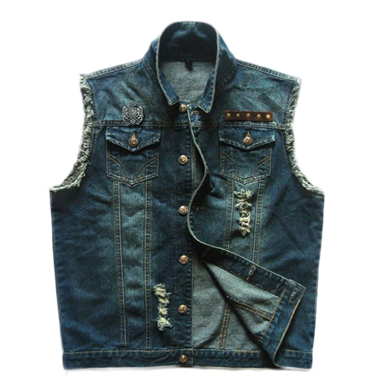 HEROBIKER мотоциклетный жилет классический винтажный мотоциклетный жакет мужской клубный джинсовый жилет байкер мотоциклетный жилет без рукавов Одежда