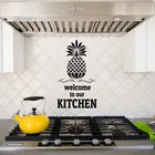 Добро пожаловать в нашу кухню ананас настенные наклейки Современная Кухня Настенный декор Индивидуальный размер водонепроницаемый DIY роспись B709