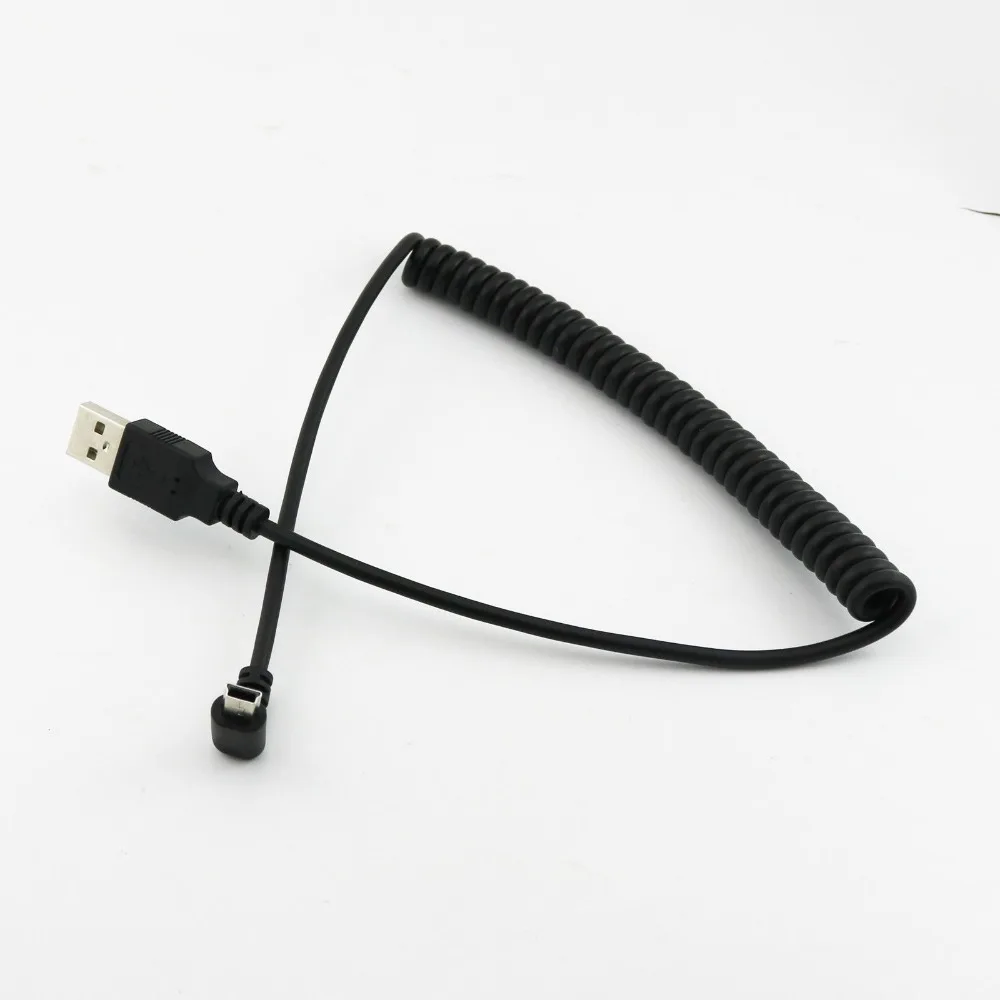 10 шт. спиральная USB 2 0 A папа к мини 5 Pin вверх Угол адаптер кабель 5FT | Компьютеры и