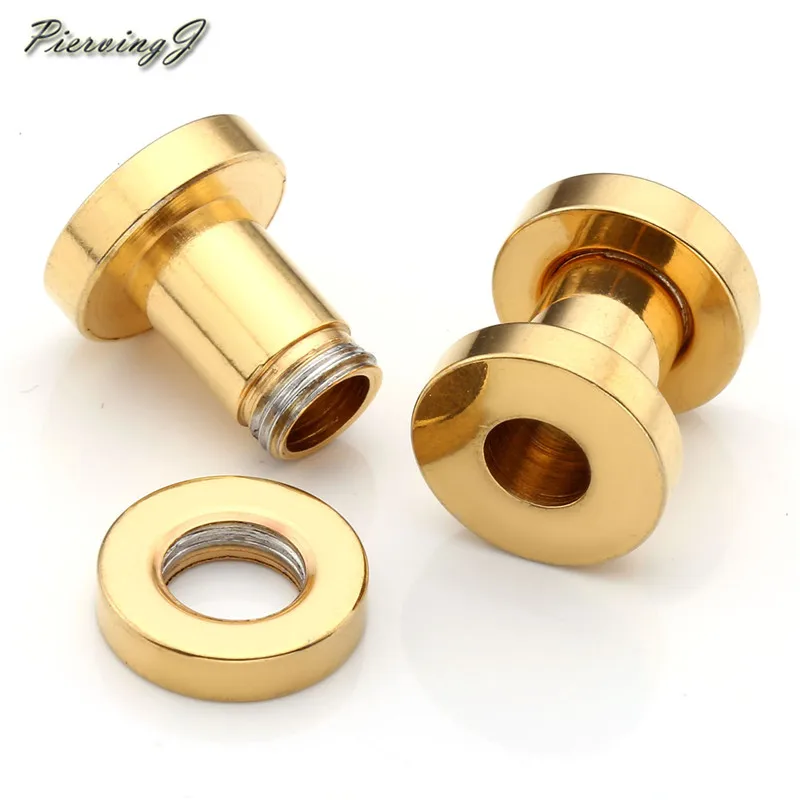 PiercingJ Нержавеющая сталь винт Туннели для ушей носилки Expander Kit 8ga(3 мм), 4ga(5 мм) вид датчики, серебристый/золотистый/черный