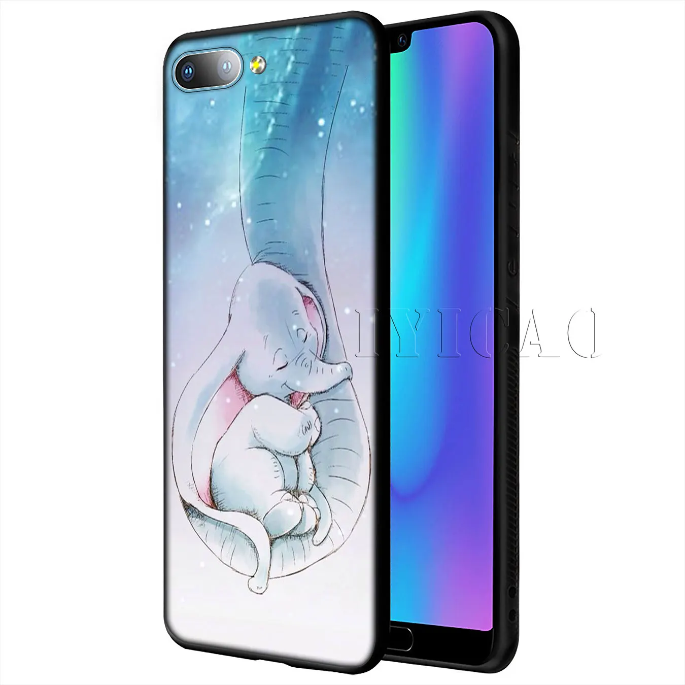 Мягкий силиконовый чехол для телефона IYICAO Dumbo elephant Huawei Y9 Y7 Y6 Prime 2019 Honor 20 8C 8X 8 9 9X 10 Lite