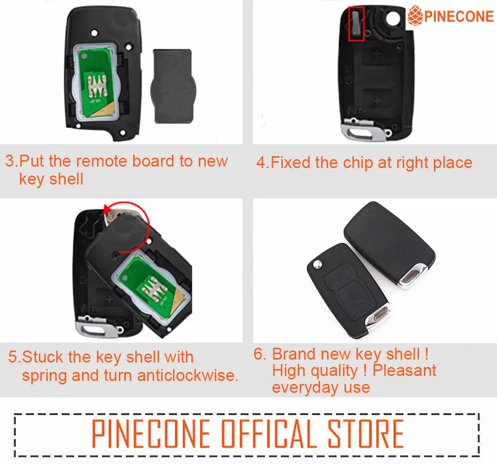 PINECONE для GEELY EMGRAND EC715 EC718 GLEAGLE GX7 ENGLON SC7 SX7 чехол для ключей автомобиля с 3 кнопками неразрезанное лезвие дистанционного ключа ABS Shell 1 шт