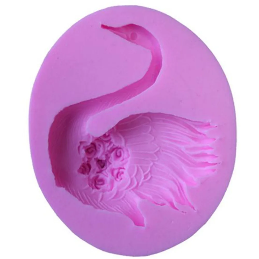 Украшение для торта прекрасные благородные крылья лебедя с розой 3D форма выпечки