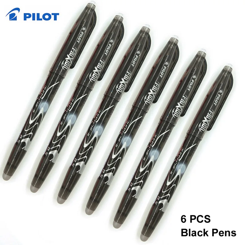 6 PCS black pens Бренд Pilot FriXion LFB-20EF стираемые гелевые ручки тонкий кончик 0,5 мм черные/синие/красные чернила - Цвет: 6 PCS black pens