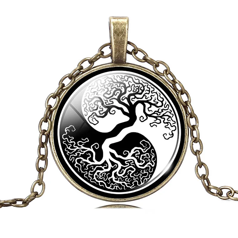 2017 Дерево жизни купольное стекло подвеска ожерелья женские бижутерия винтажная