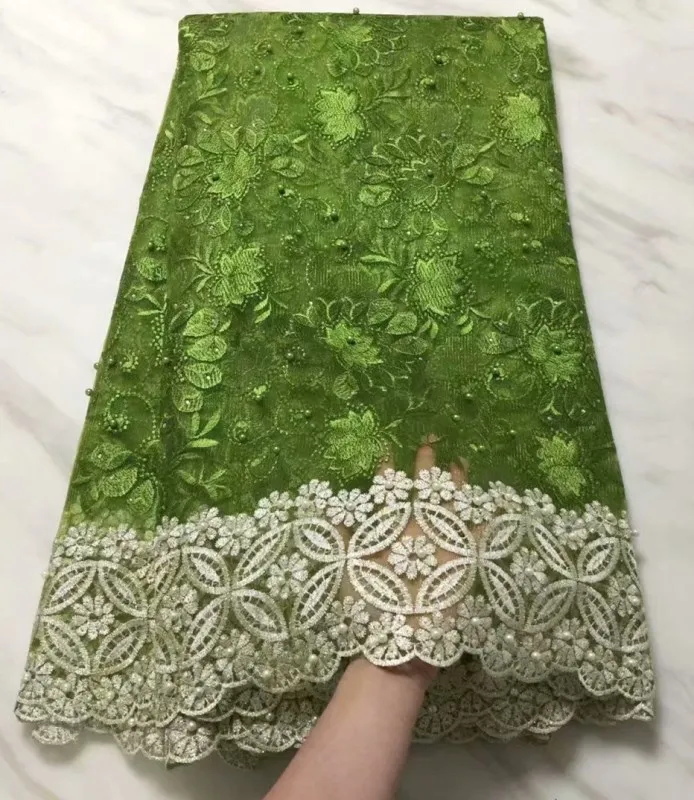 Африканские французские бисерные кружева ткань 2019 высокого качества оранжевая